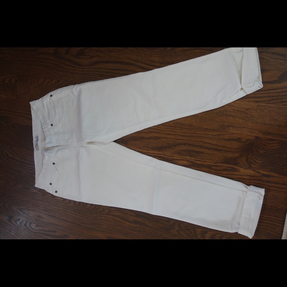 Prana White Cropped Boyfriend Jeans